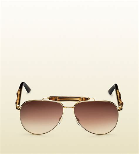 gucci sunglasses 2015 bamboo|Gucci bamboo aviator sunglasses.